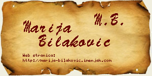 Marija Bilaković vizit kartica